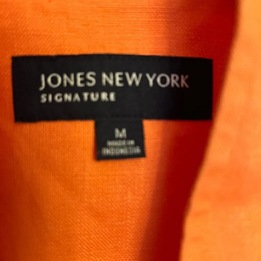 Jones New York Women's Orange Linen Light Jacket Sz M Euro-Summer office wear